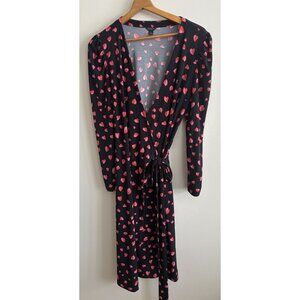 Ann Taylor Heart Wrap Dress Stretchy 6 Petite Women’s Valentines Day Event
